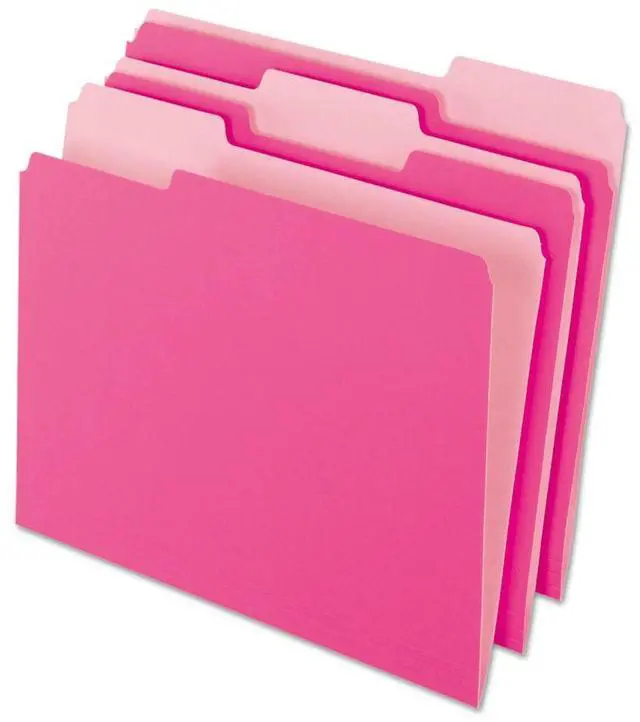Main image of Pendaflex Interior File Folders 1/3 Cut Top Tab Letter Pink 100/Box 421013PIN
