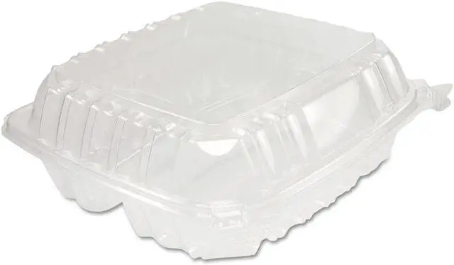 Alt view image 5 of 13 - Dart ClearSeal Hinged-Lid Plastic Containers 8 1/4 x 3 x 8 1/4 Clear 125/PK 2 PK