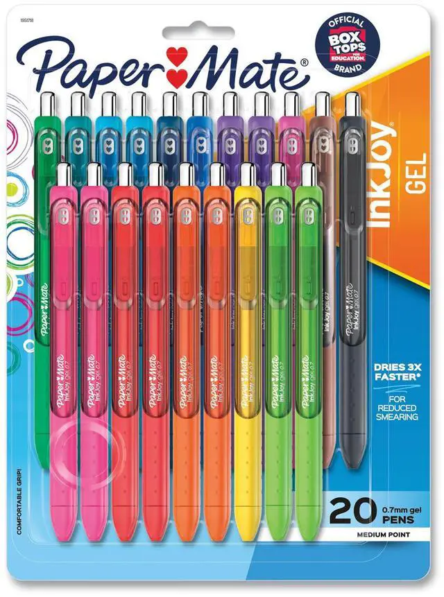 Alt view image 7 of 13 - Paper Mate InkJoy Gel Retractable Pen 0.7mm Assorted Ink 20/Pack 1951718