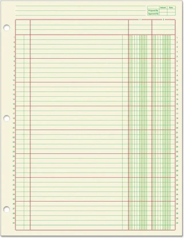 Alt view image 3 of 3 - Adams® Analysis Pad, 8 1/2" x 11", 100 Pages (50 Sheets), 2 Columns, Green