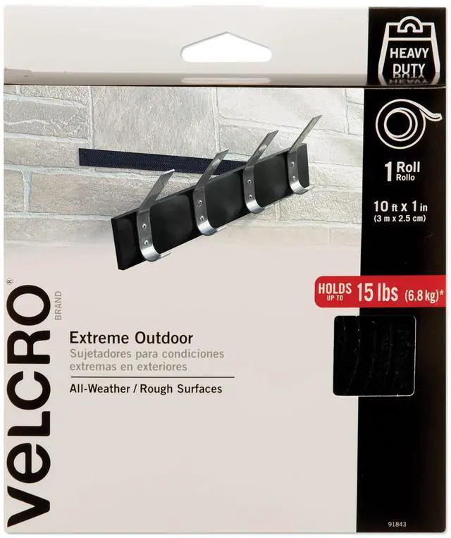 Alt view image 14 of 20 - Velcro Extreme Fasteners 1" x 10 ft Black 1 roll 91843