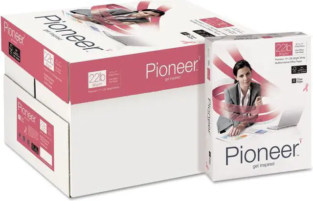 Alt view image 2 of 2 - Pioneer PIO1122F Multipurpose Paper, 99 Brightness, 22 Lbs., 8-1/2 X 11, Bright White, 5000/Ctn