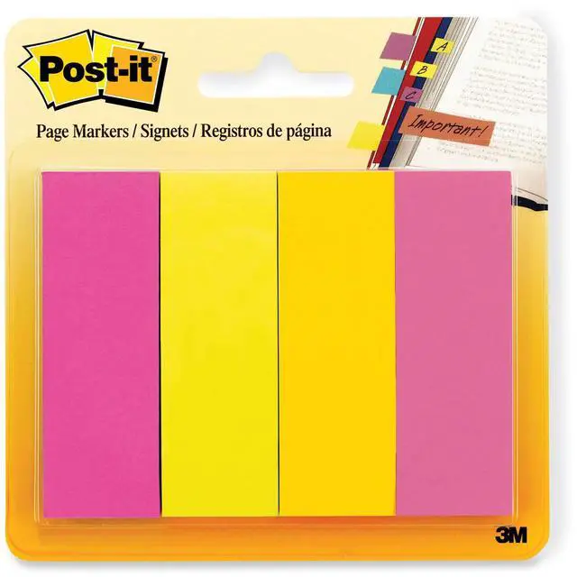 Alt view image 2 of 9 - Post-it Page Flag Markers Assorted Brights 50 Strips/Pad 4 Pads/Pack