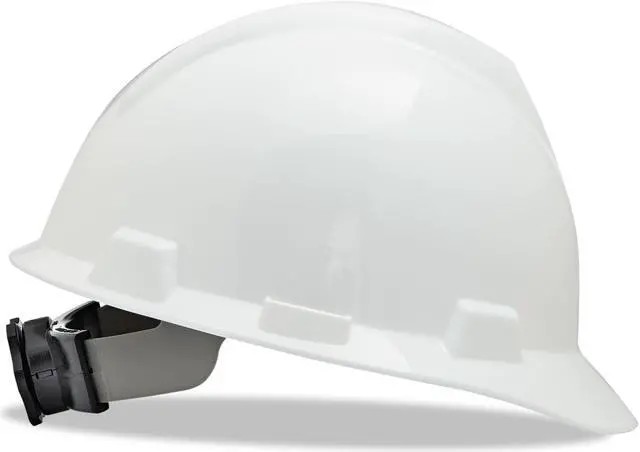 Alt view image 7 of 13 - MSA Safety 477482 Large V-Gard Slotted White Hard Hat w/ Fas-Trac III Suspension
