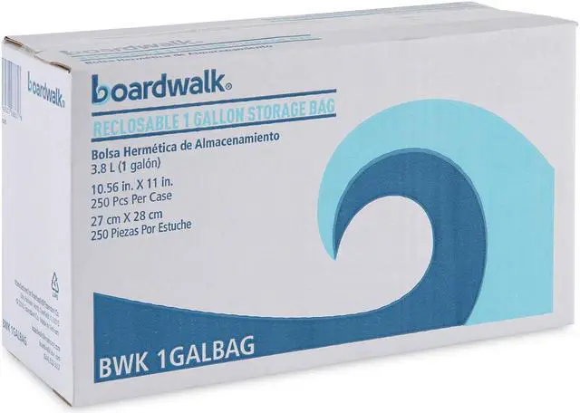 Alt view image 5 of 12 - Boardwalk Reclosable Food Storage Bags 1 Gal Clear LDPE 10.56 x 11 250/Box