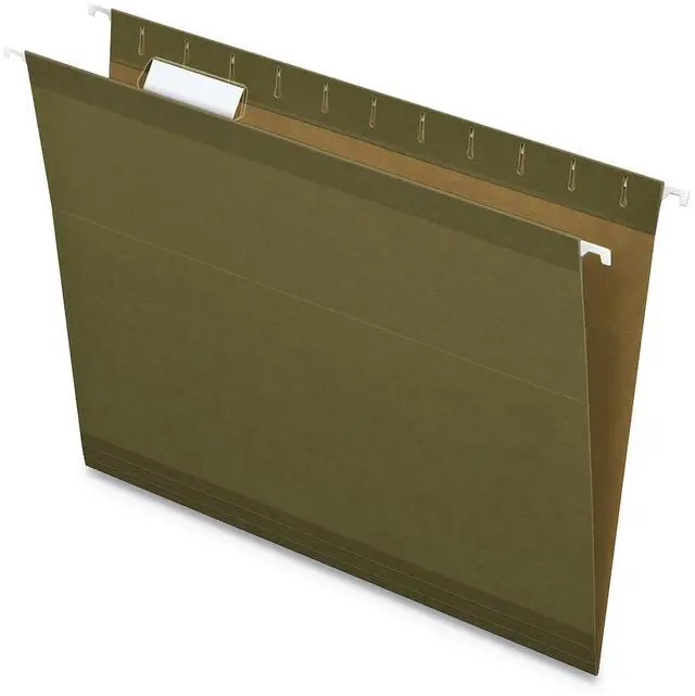 Alt view image 3 of 6 - Pendaflex RCY415215SGR Reinforced Hanging File Folders- Kraft- Letter- Standard Green- 25/Box