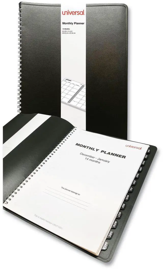 Main image of Universal Monthly Planner 11 x 8 Black 2022 71001
