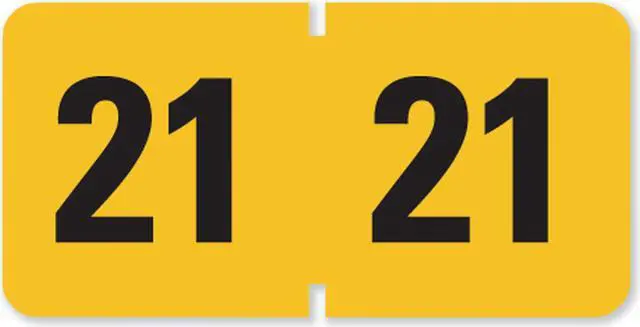 Alt view image 2 of 13 - Year 2021 End Tab Folder Labels, 1.5 x 0.75, Yellow/Black, 500 Labels/Roll 68321