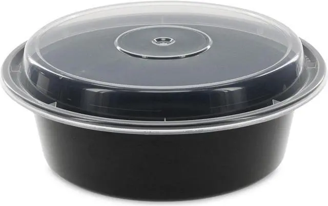 Alt view image 5 of 5 - C-Rnd Plas Cntnr W/Lid 32Oz Microwvb Bla 150