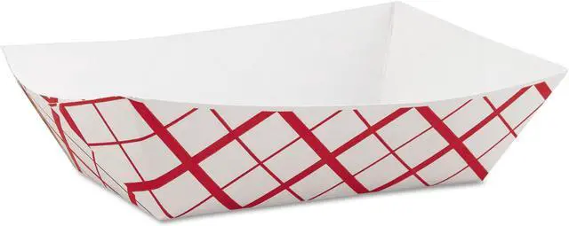 Alt view image 2 of 2 - Ppr Food Tray 3Lb Southland Red Chk Red 500
