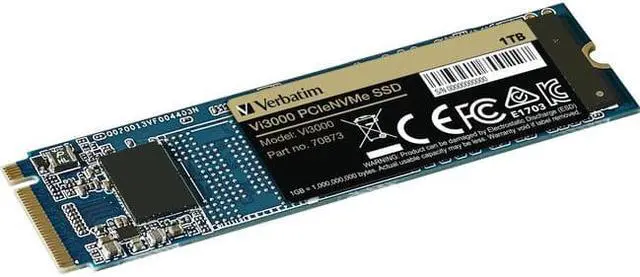 Alt view image 17 of 20 - Verbatim 1TB Vi3000 PCIe Gen 3.0 X4 NVMe M.2 2280 Internal SSD