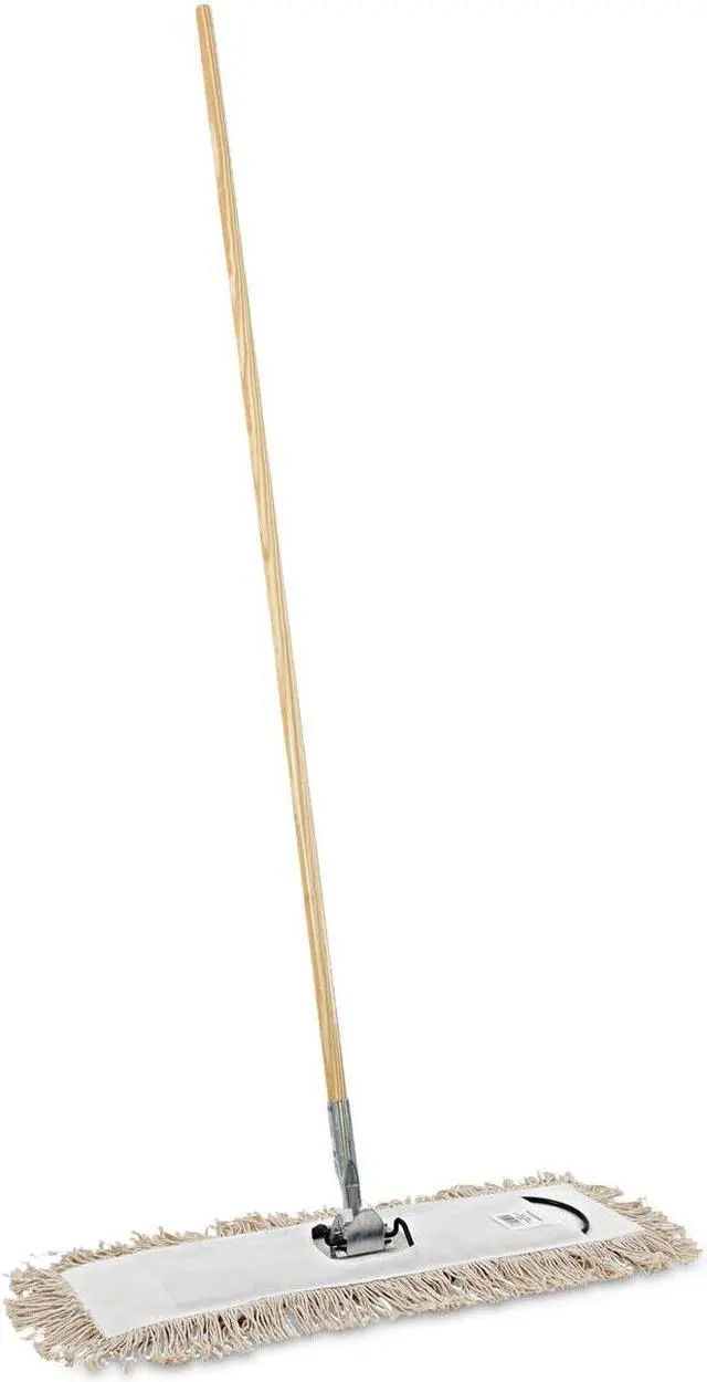 Alt view image 8 of 14 - Boardwalk Cut-End Dust Mop Kit 24 x 5 60" Wood Handle Natural M245C