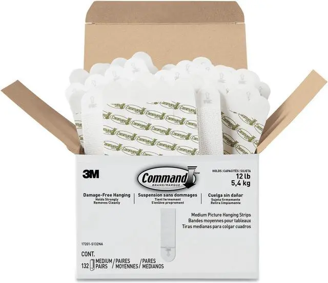 Main image of COMMAND 17201-S132NA Picture Hanging Strip,Clear,Foam,PK132
