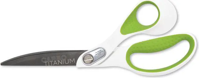 Alt view image 4 of 6 - Carbo Titanium Bonded Scissors, 9" Long, Bent Handle, White/Green ACM16445