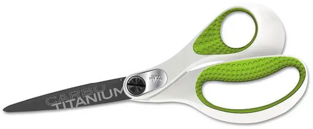 Alt view image 5 of 6 - Carbo Titanium Bonded Scissors, 8" Long, Straight Handle, White/Green ACM16447