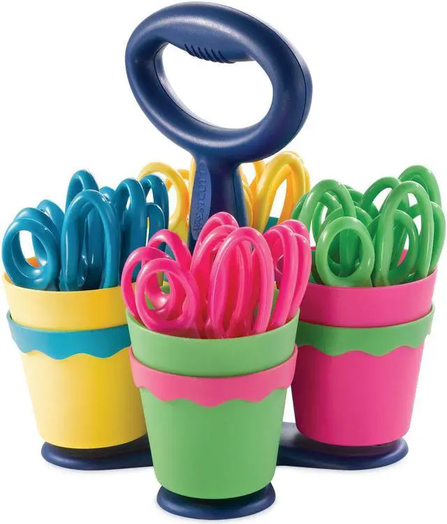 Alt view image 15 of 16 - Westcott School Scissor Caddy and 24 Kids Scissors With Microban 5" Blunt 14756