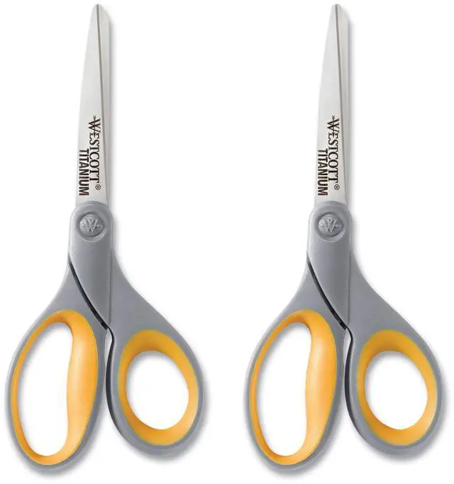 Alt view image 17 of 19 - Westcott Titanium Bonded Scissors 8" Straight 2/Pack 13901