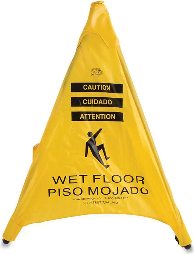 Alt view image 2 of 9 - Spill Magic Pop Up Safety Cone, 3" x 2 1/2" x 30", Yellow 230SC
