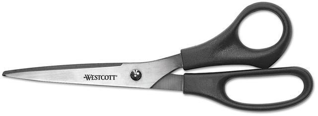 Alt view image 2 of 10 - Westcott All Purpose Stainless Steel Scissors 8" Straight 3 1/2" Cut Pointed Black 16907