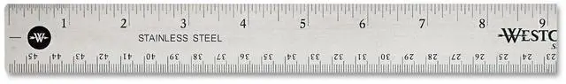 Alt view image 2 of 6 - Acme United 10417 Westcott Stainless Steel Ruler 18" Length 1" Width - 1/16, 1/32 Graduations - 1 Each