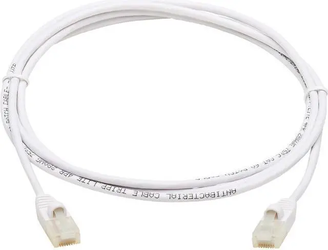 Alt view image 2 of 10 - TRIPP LITE N261AB-S07-WH 7 ft. Cat 6A White Safe-IT Cat6a 10G-Certified Snagless Antibacterial Slim UTP Ethernet Cable (RJ45 M/M), White