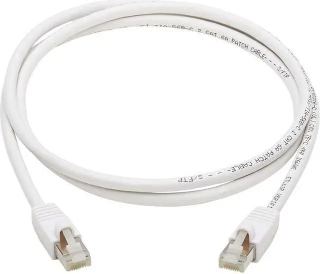 Main image of TRIPP LITE N262AB-007-WH 7 ft. Cat 6A White Safe-IT Cat6a 10G Certified Snagless Antibacterial S/FTP Ethernet Cable (RJ45 M/M), PoE, White