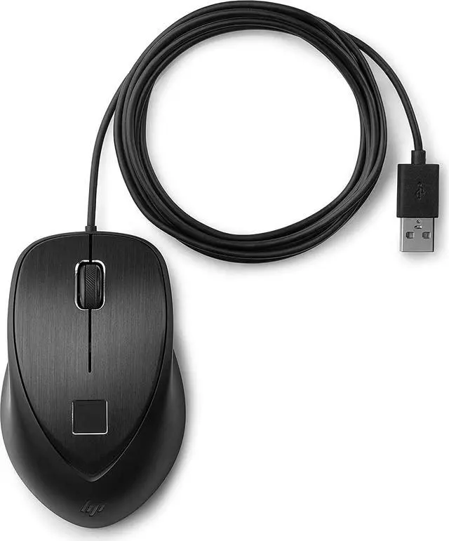 Alt view image 14 of 18 - HP USB Fingerprint Mouse Wired Mouse