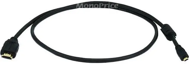 Alt view image 8 of 16 - Monoprice High Speed HDMI Cable - 3 Feet - Black | With HDMI Micro Connector, 4K @ 24Hz, 10.2Gbps, 34AWG