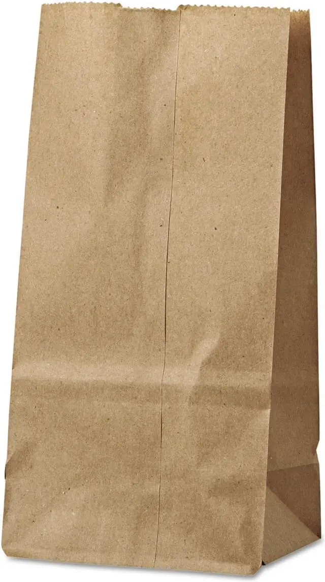 Alt view image 2 of 3 - #2 Paper Grocery Bag, 30lb Kraft, Standard 4 5/16 x 2 7/16 x 7 7/8, 500 bags BAGGK2500