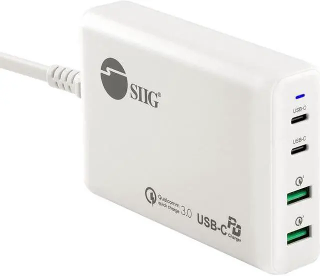 Main image of SIIG AC ACPW1P11S1 100W Dual USBC PD30 PPS  QC 30 Combo Power Charger WH