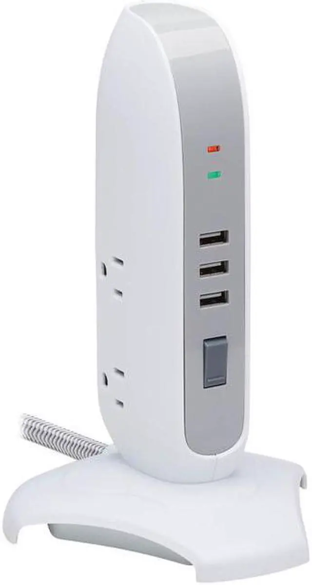 Main image of Tripp Lite Surge Protector Tower 5-Outlet w/ 3 USB Ports White TLP66USB