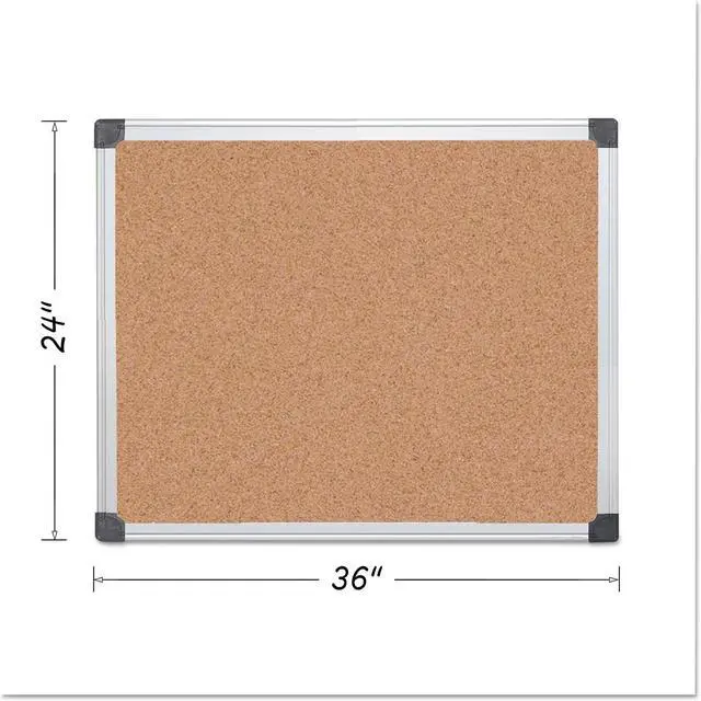 Main image of MasterVision Value Cork Bulletin Board Aluminum Frame 24 x 36 Natural CA031170