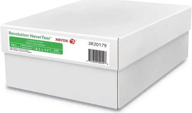 Alt view image 2 of 2 - XEROX 3R20179 Revolution NeverTear Exceptional Synthetic Paper, 8.5" x 11", 10 mil Matte White, 500/Carton