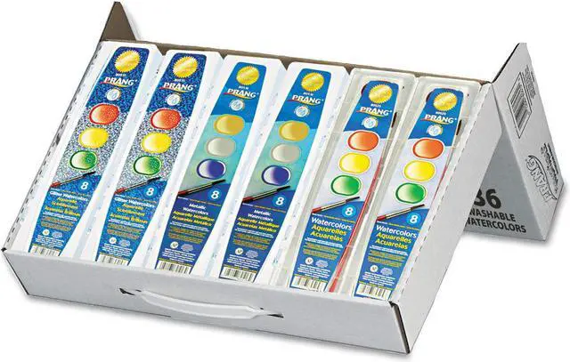 Alt view image 9 of 13 - Prang Semi-Moist Washable Watercolor Paint Set Assorted Colors 8 Colors/Set 36 Sets/Box (DIX80519)