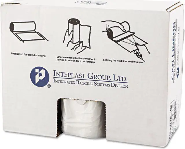 Main image of High-Density Interleaved Commercial Can Liners 60 gal 22 microns 38" x 60" Clear 150/Carton S386022N
