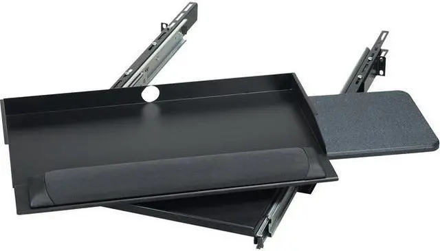 Alt view image 3 of 4 - Black Box RM385 19" Sliding Pivoting Keyboard Tray with Mouse Tray