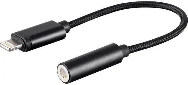 Alt view image 8 of 8 - Monoprice Inc. Monoprice Mfi Certified Lightning To 3.5mm Audio Adapter_ Nylon Braid_ Black