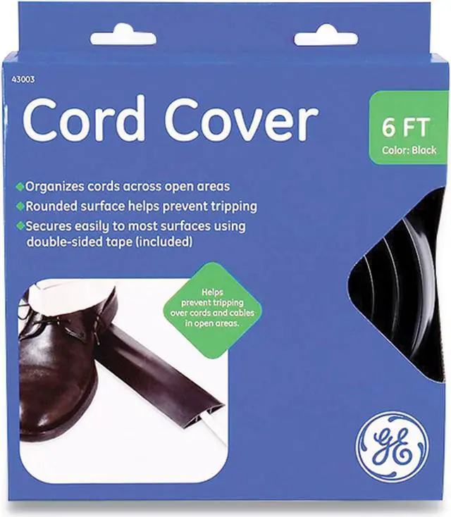 Alt view image 2 of 2 - Jasco 43003 6 ft. x 2.5 in. Cord Cover in Black