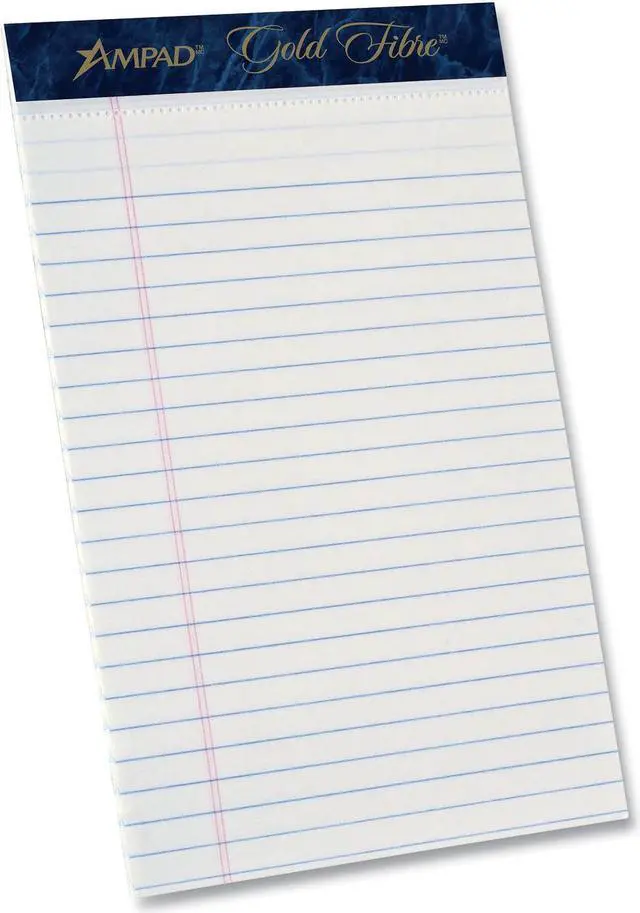 Alt view image 7 of 7 - Ampad Gold Fibre Notepads 5" x 8" College Ruled White 50 Sheets/Pad 12 Pads/Pack (20054)