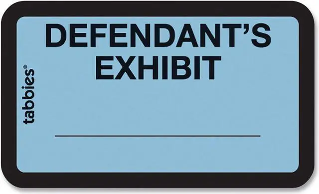 Alt view image 4 of 6 - Tabbies 58093 Defendant's Exhibit Legal File Labels, 1 5/8" Width x 1" Length - 252 / Pack - Blue