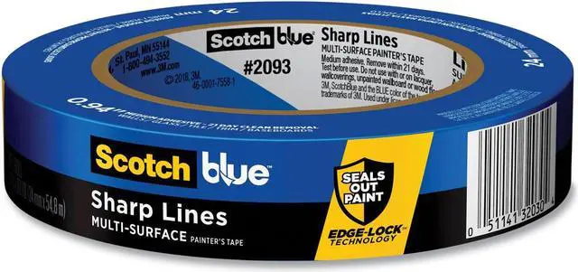 Alt view image 6 of 17 - 3M Scotch Blue 0.94 In. x 45 Yd. Sharp Lines Painter's Tape 2093-24NC
