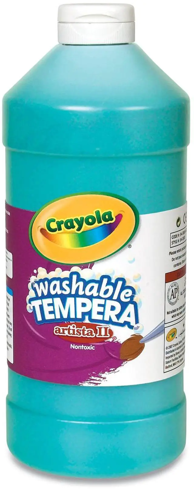 Alt view image 5 of 5 - Washable Tempera Paint, 32oz, Turquoise CYO543132048
