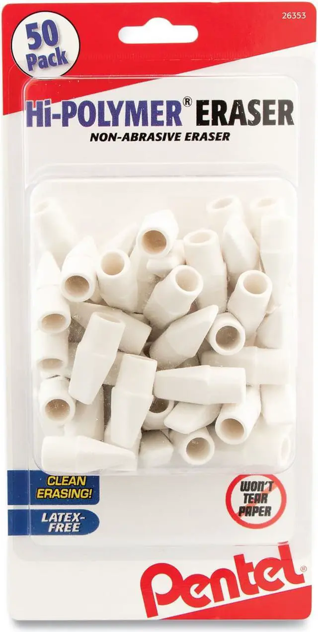 Alt view image 2 of 3 - Pentel® Hi-Polymer® Eraser Caps, White, Pack Of 50