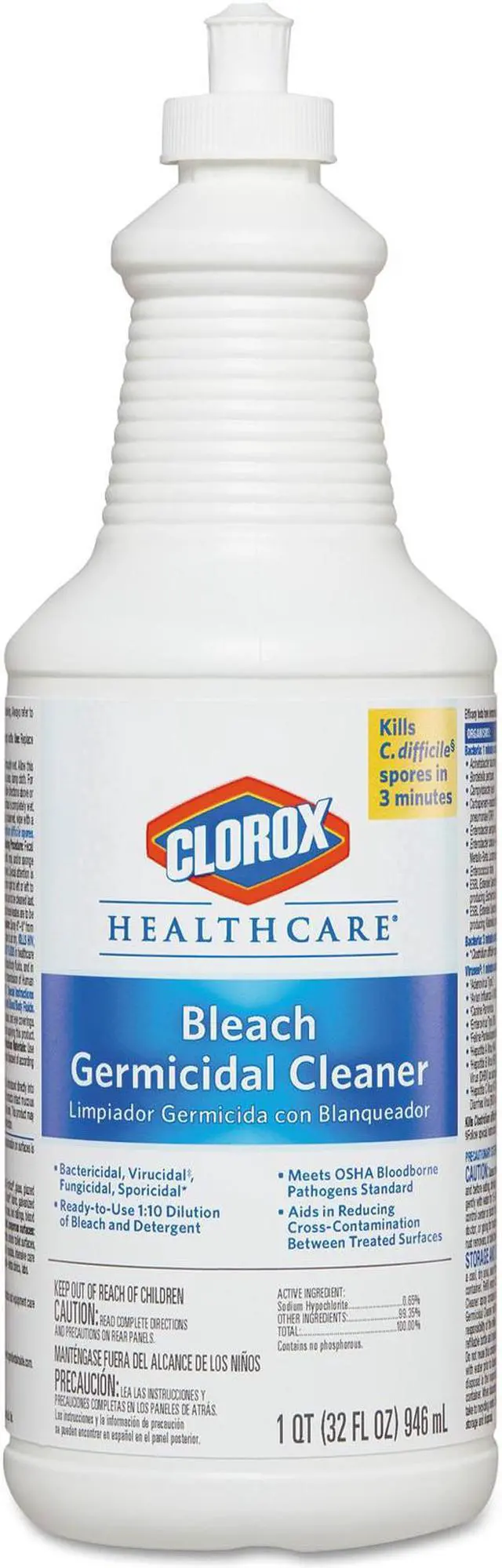 Alt view image 6 of 6 - Clorox Bleach Germicidal Cleaner, 32 oz Pull-Top Bottle, 6/Carton CLO68832CT