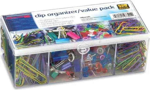 Alt view image 8 of 9 - Officemate International Corp. Clip Organizer Value Pack 520/PK Assorted 97301
