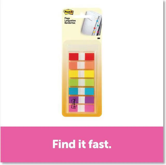 Alt view image 7 of 13 - Post-it Flags Self-stick 1/2" 189/PK Assorted Bold 6837CF