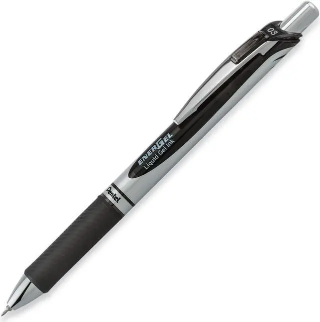 Main image of Pentel EnerGel RTX Retractable Liquid Gel Pen, Extra Fine Line, Needle Tip, Black Ink ,12 pack (BLN73-A)