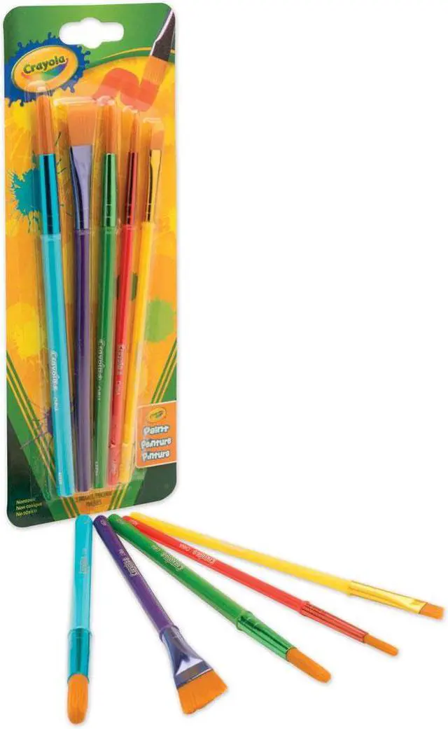 Alt view image 16 of 20 - Crayola Llc 05-3506 5 Pack Assorted Colors Crayola Paint Brush Set