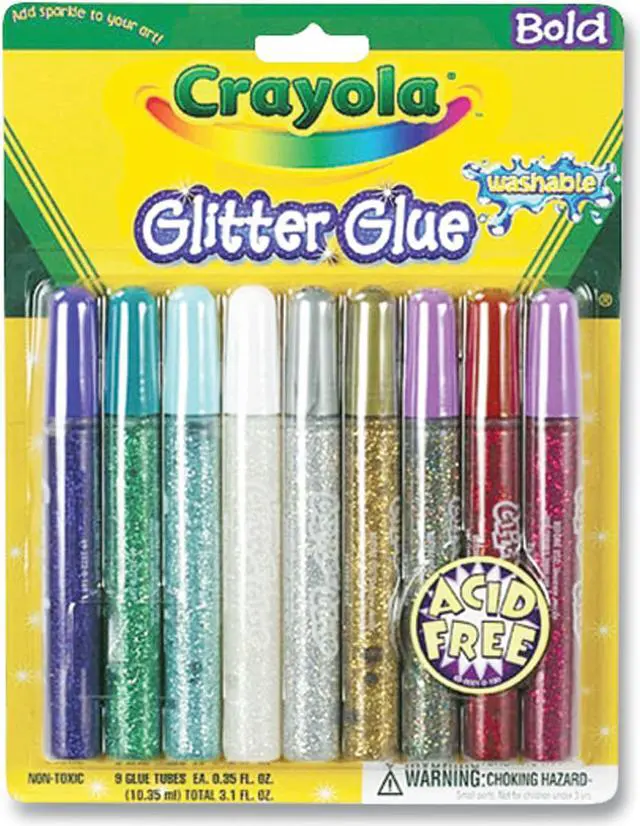 Alt view image 10 of 15 - Crayola Washable Glitter Glue Pens .35oz-Bold 9/Pkg