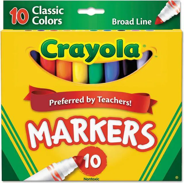 Alt view image 17 of 20 - Crayola Non-Washable Markers Broad Point Classic Colors 10/Set 587722